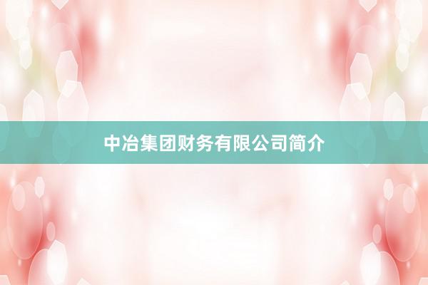中冶集团财务有限公司简介