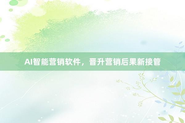 AI智能营销软件，晋升营销后果新接管